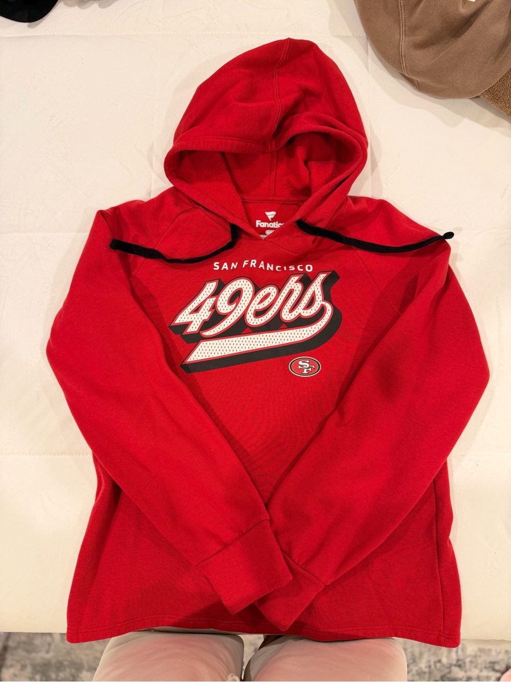 Fanatics Red San Francisco Script Pullover Hoodie